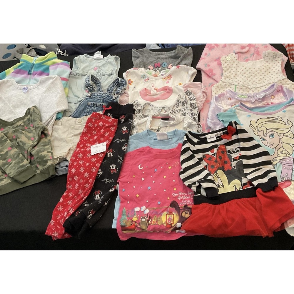 Mixed Brands Outfit Lot Girls 2T Pants Shorts Dresses 20pc Disney Minnie Frozen